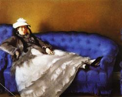 Edouard Manet Portrait of Mme Manet on a Blue Sofa oil painting picture